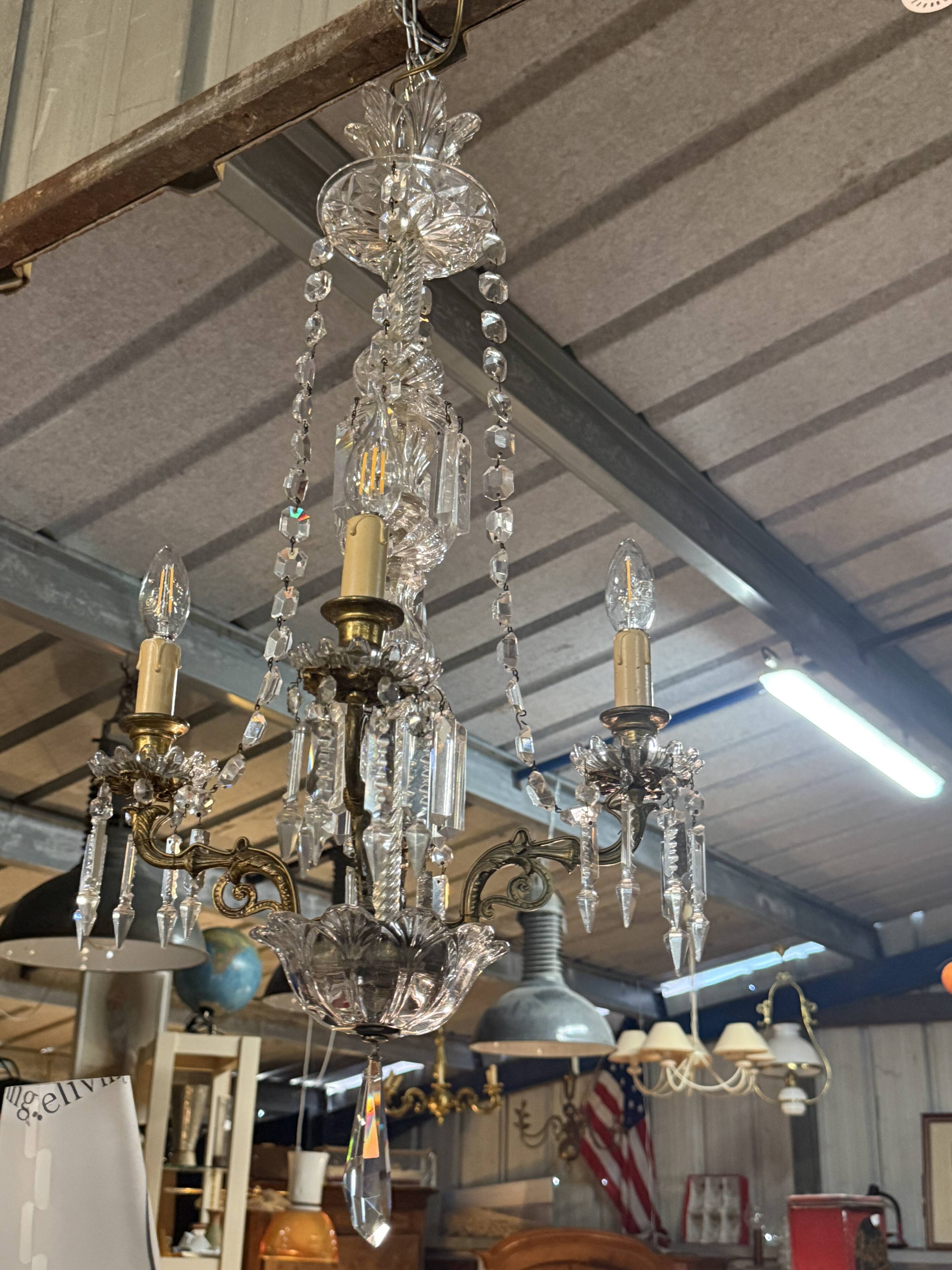 Lustre 4 feux en crsital Baccarat