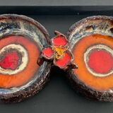 Vintage 1970s glazed ceramic trinket tray