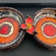 Vintage 1970s glazed ceramic trinket tray