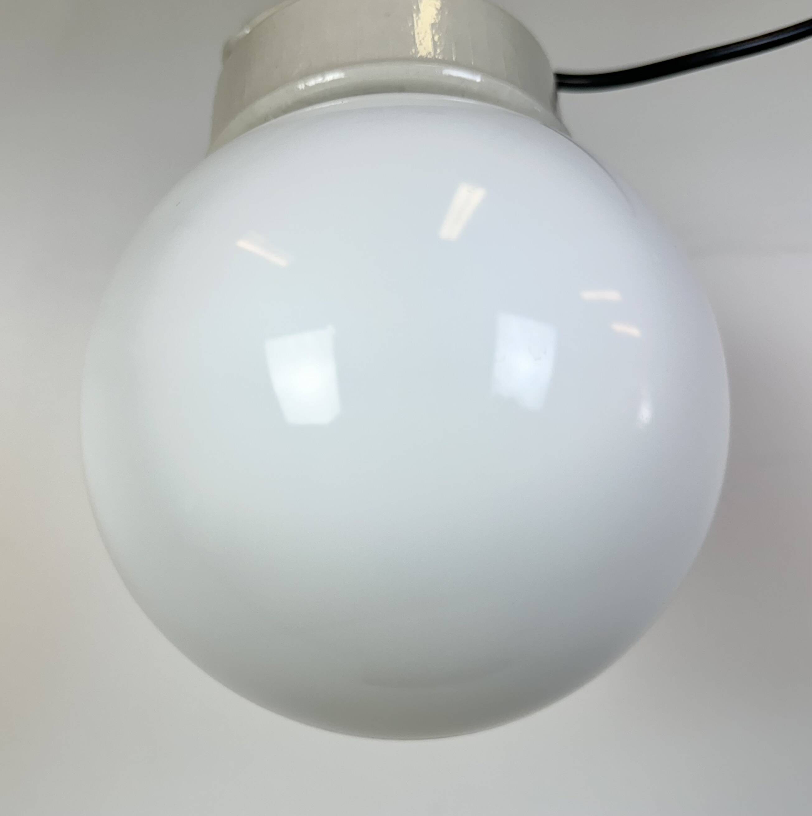 Vintage White Porcelain Pendant Light, 1970s