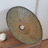Braided green wicker suspension