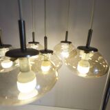 Lustre cascade à 6 gouttes d'eau en verre fumé léger 1960