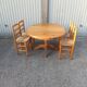 Old dining table vintage pine wooden chairs
