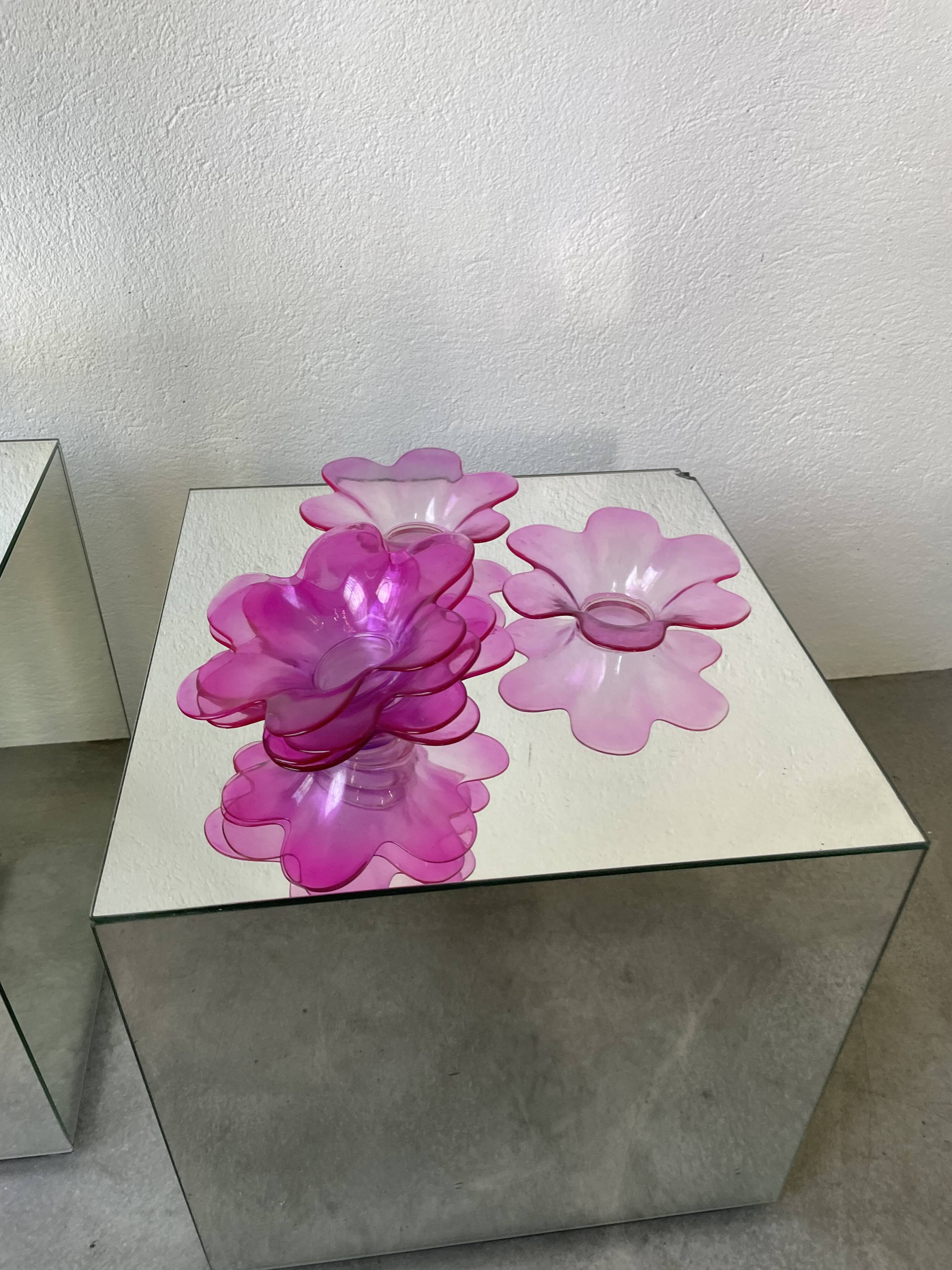 6 pop pink glass cups