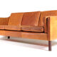 Danish tan leather 3 seater sofa 1970s