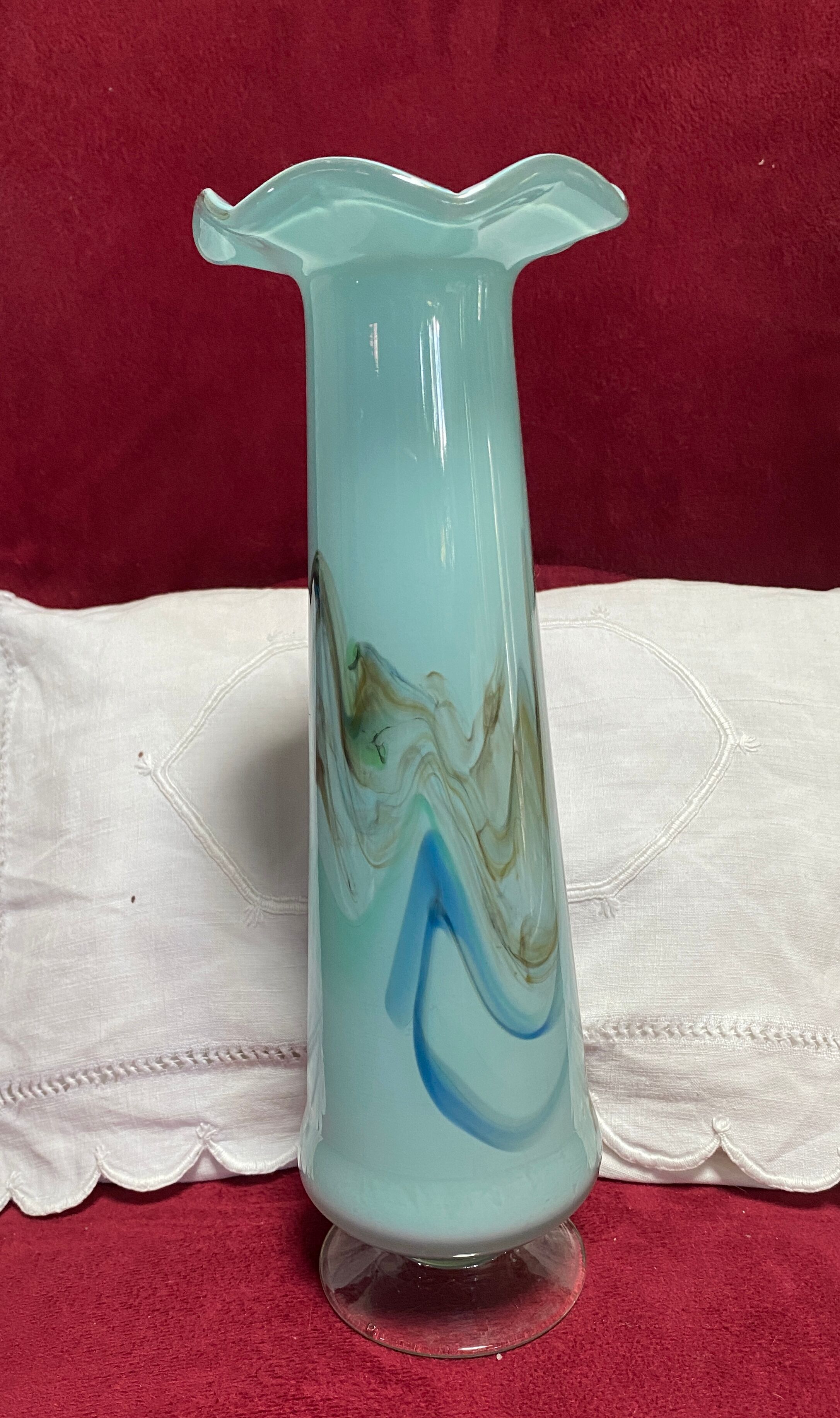 Blue opaline vase