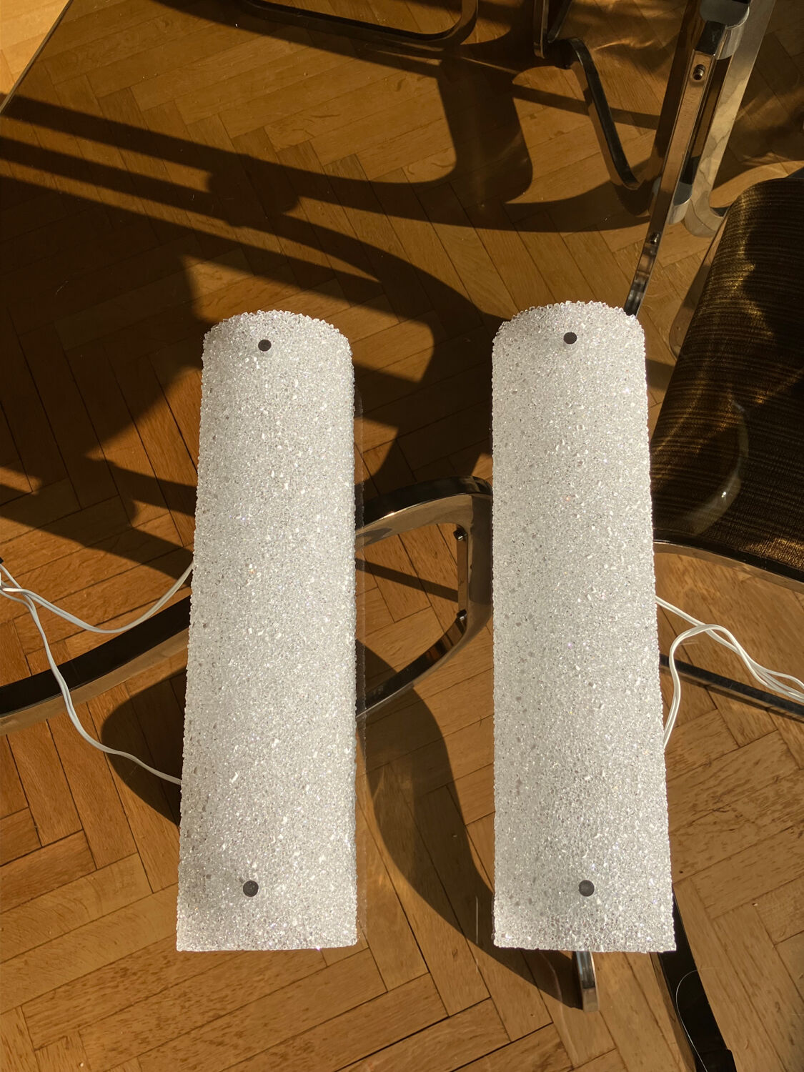 Vintage perspex wall lights