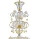 Ornate Murano Glass Rigadin Chandelier with Refined Gold Trimming