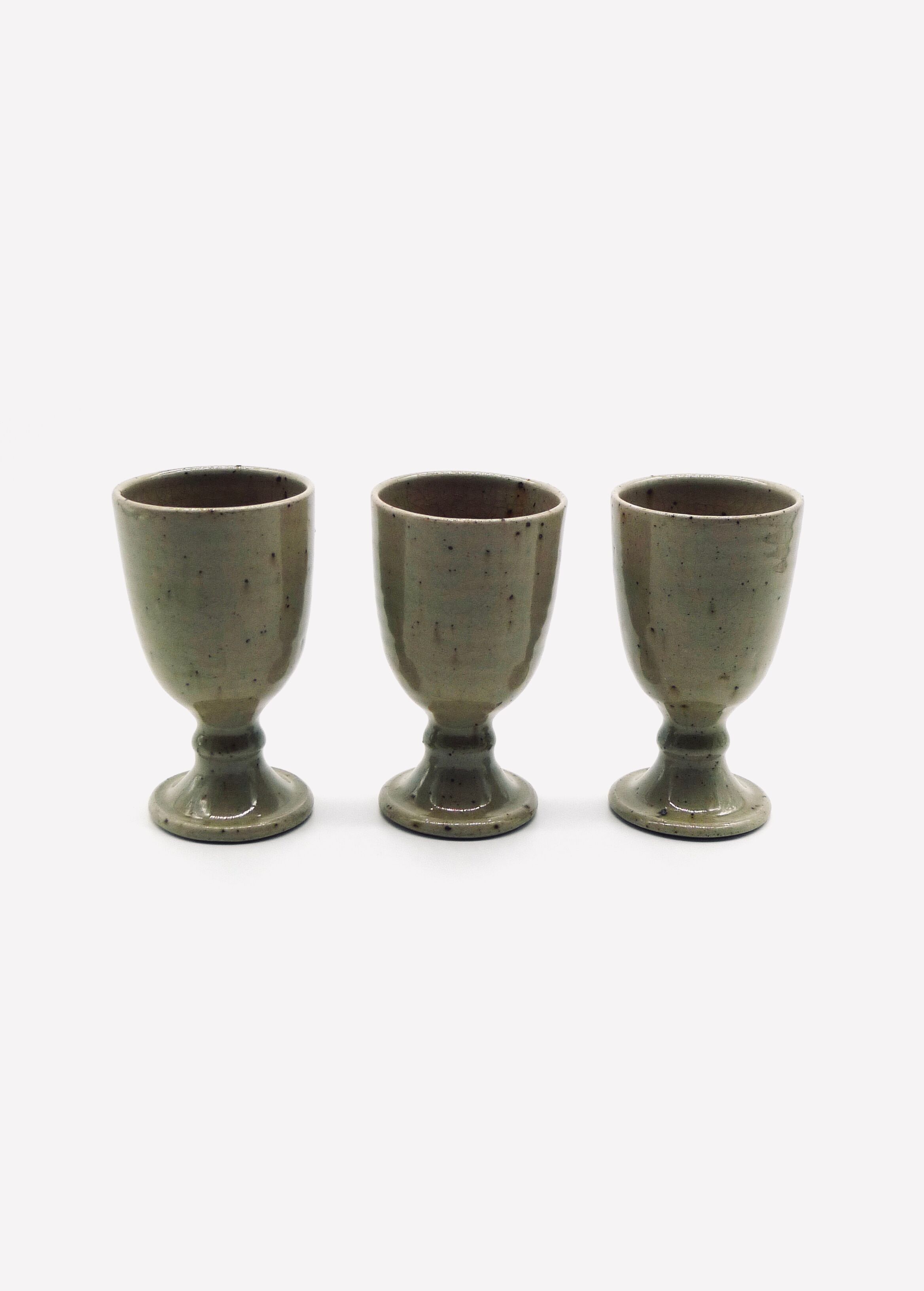 Set of three ceramic mazagrans