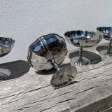 6 large stainless steel bowls 1970