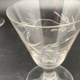 Verres à eau avec motif ciselés (épis de blé)
