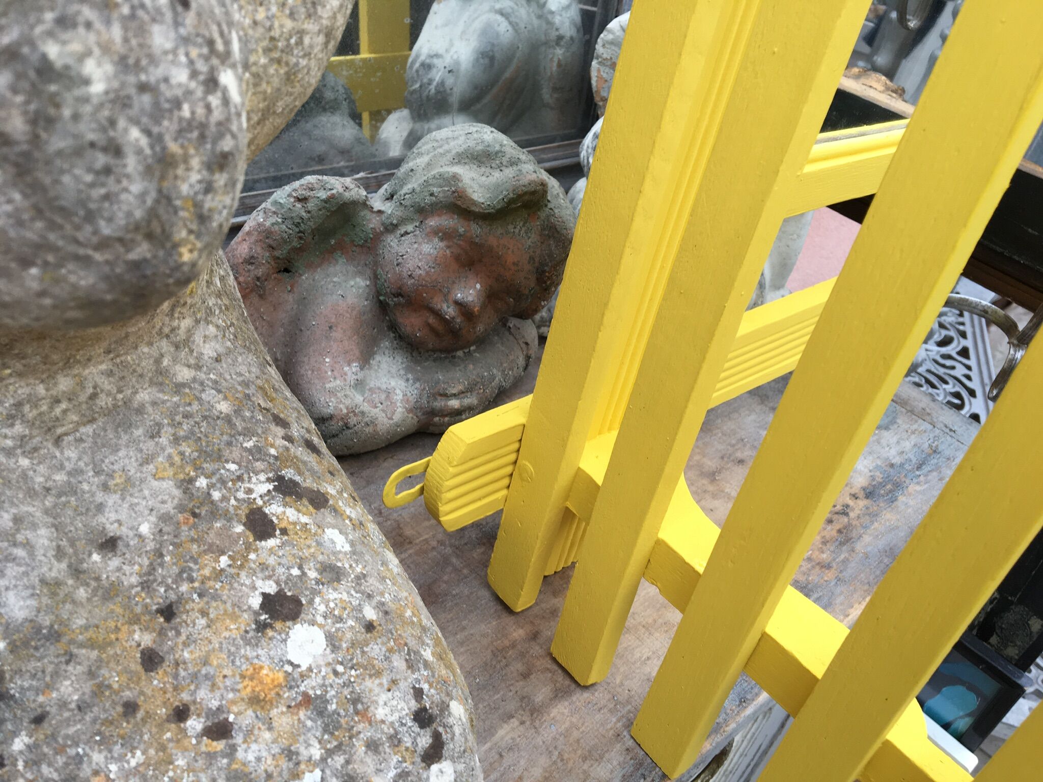 Yellow vintage coat holder