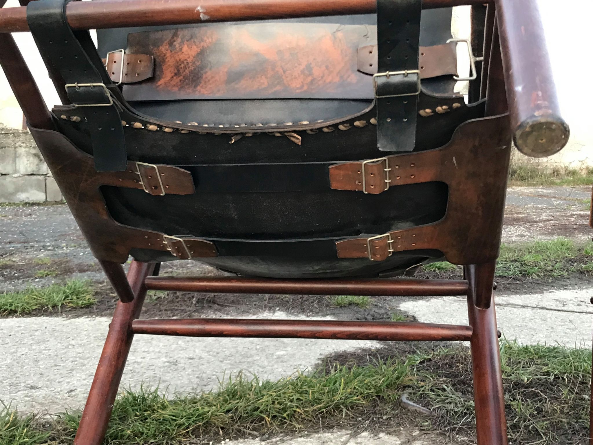 Fauteuils Safari en cuir années 1960