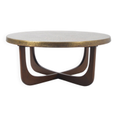 Scandinavian coffee table with copper top, 1975