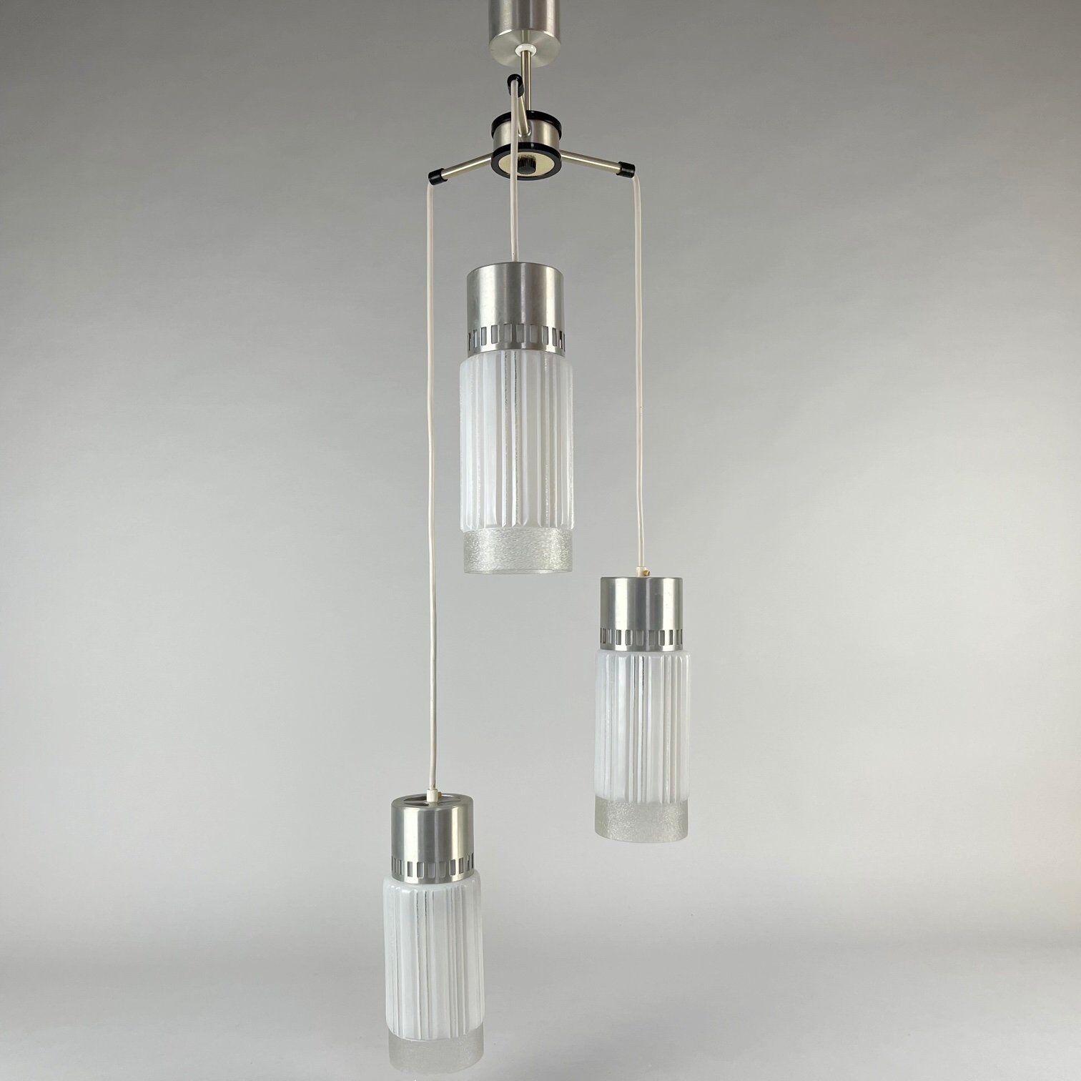 Mid Century Long Chandelier, Czechoslovakia, 1970's