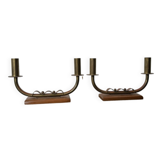 Paire de lampes chandelier vintage art déco