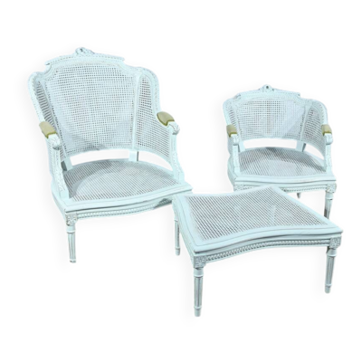 Duchesse Brisée en Hêtre Réchampi, style Louis XVI – 2ème partie XIXe