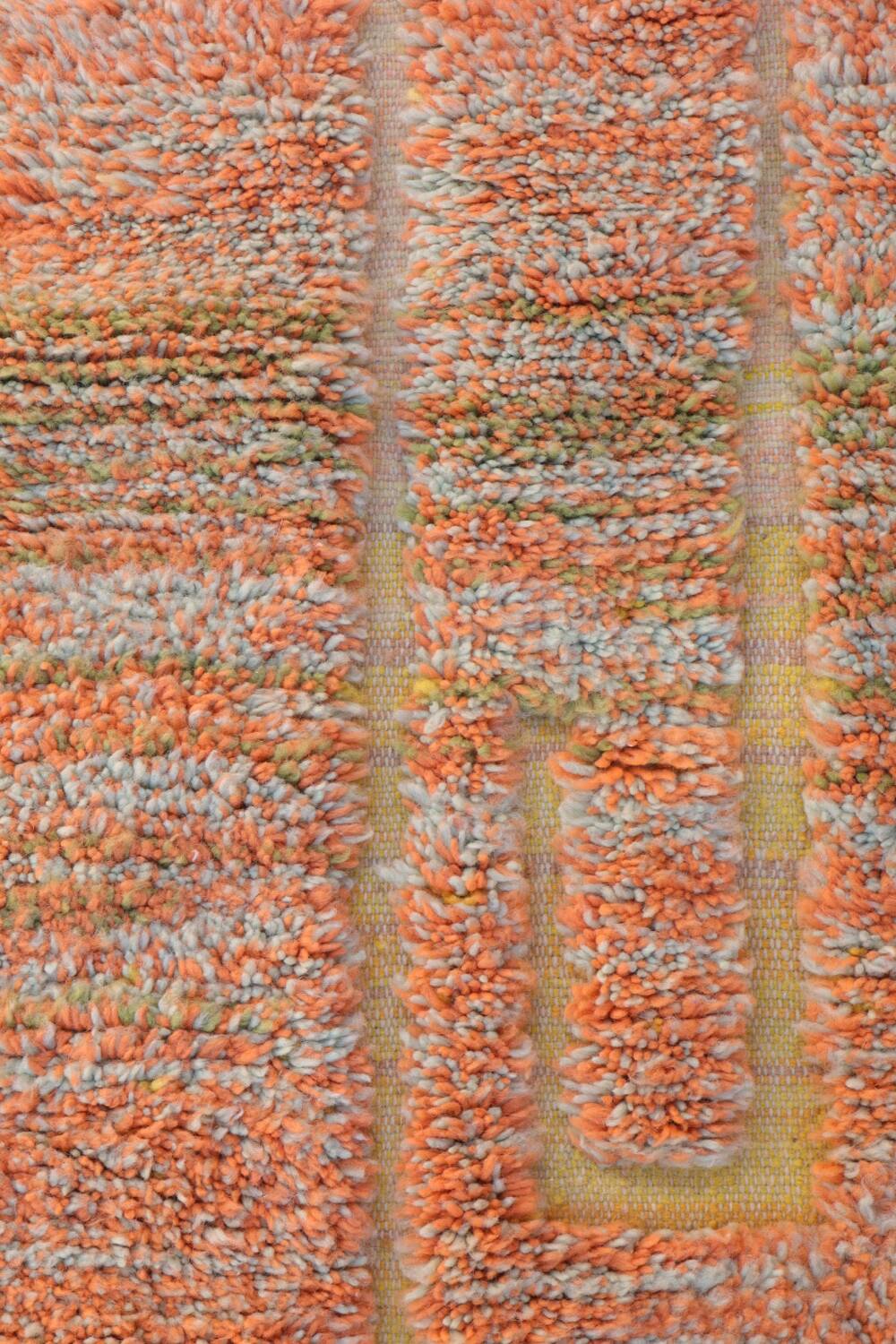 Moroccan Beni Ouarain yellow orange terracotta modern rug