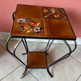 Ceramic & wrought iron table R.Leduc Vallauris