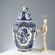 Antique white ceramic vase, decorated, Netherlands, 20th century