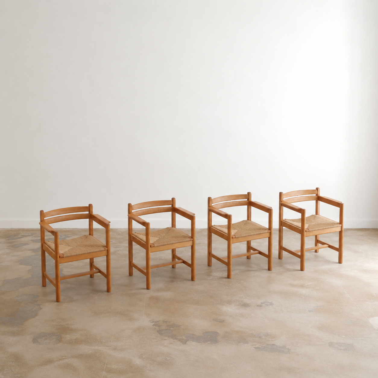 Ensemble de 6 fauteuils "Asserbo" en pin par Borge Mogensen pour Karl Andersson & Söner
