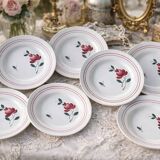 7 antique dessert plates in Gien earthenware