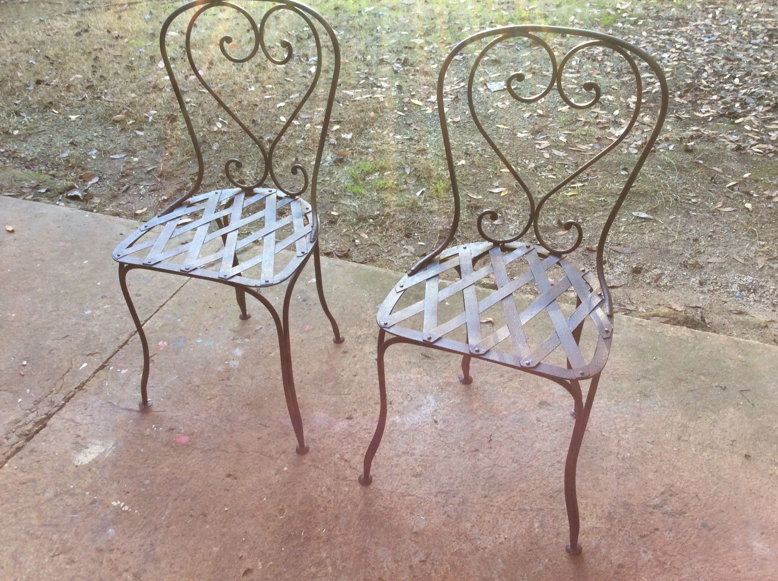 Garden chairs, wrought iron