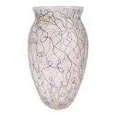 Grand vase en verre de Murano aux filaments colorés