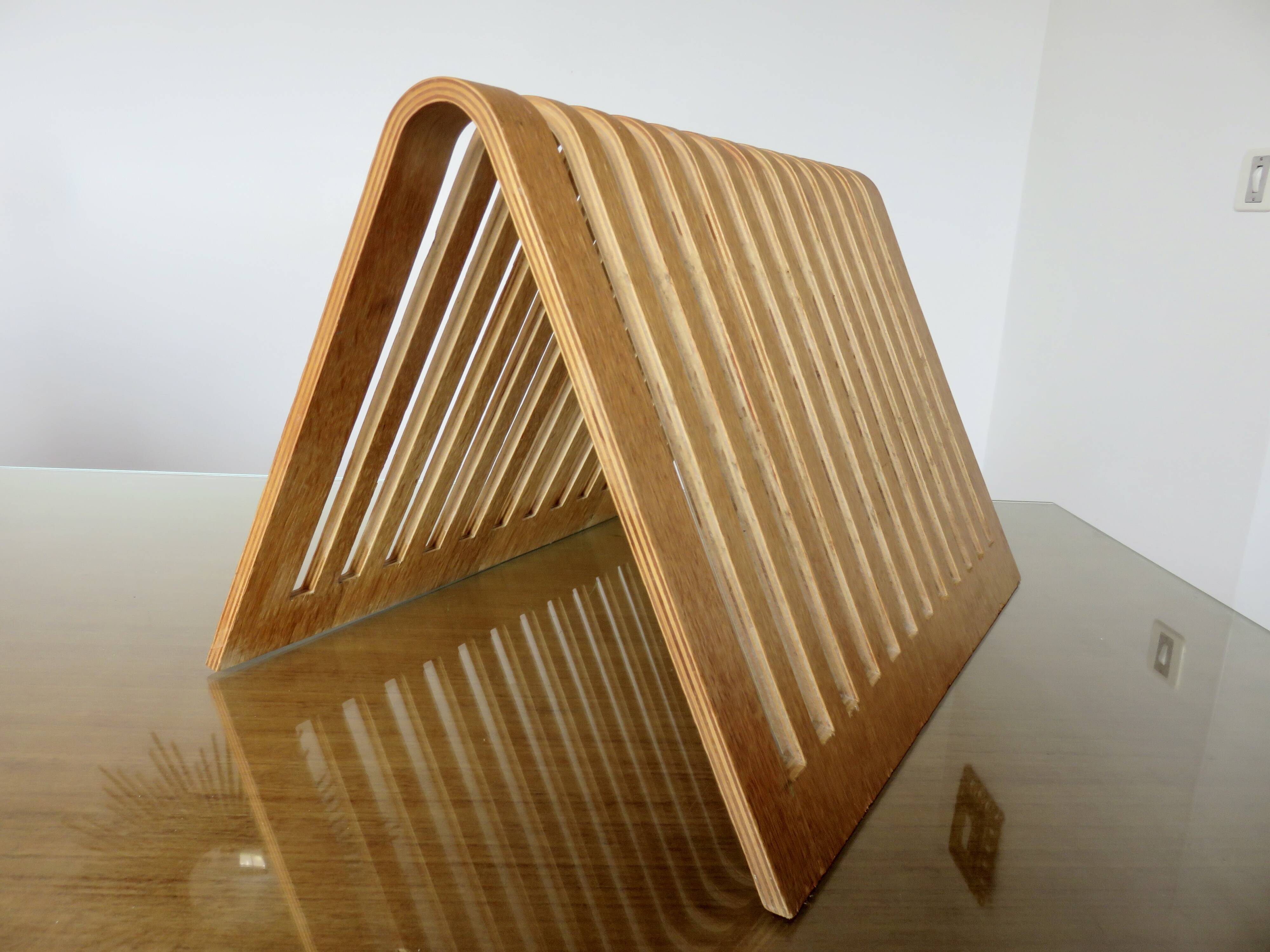 HABITAT magazine rack in bent wood 1980