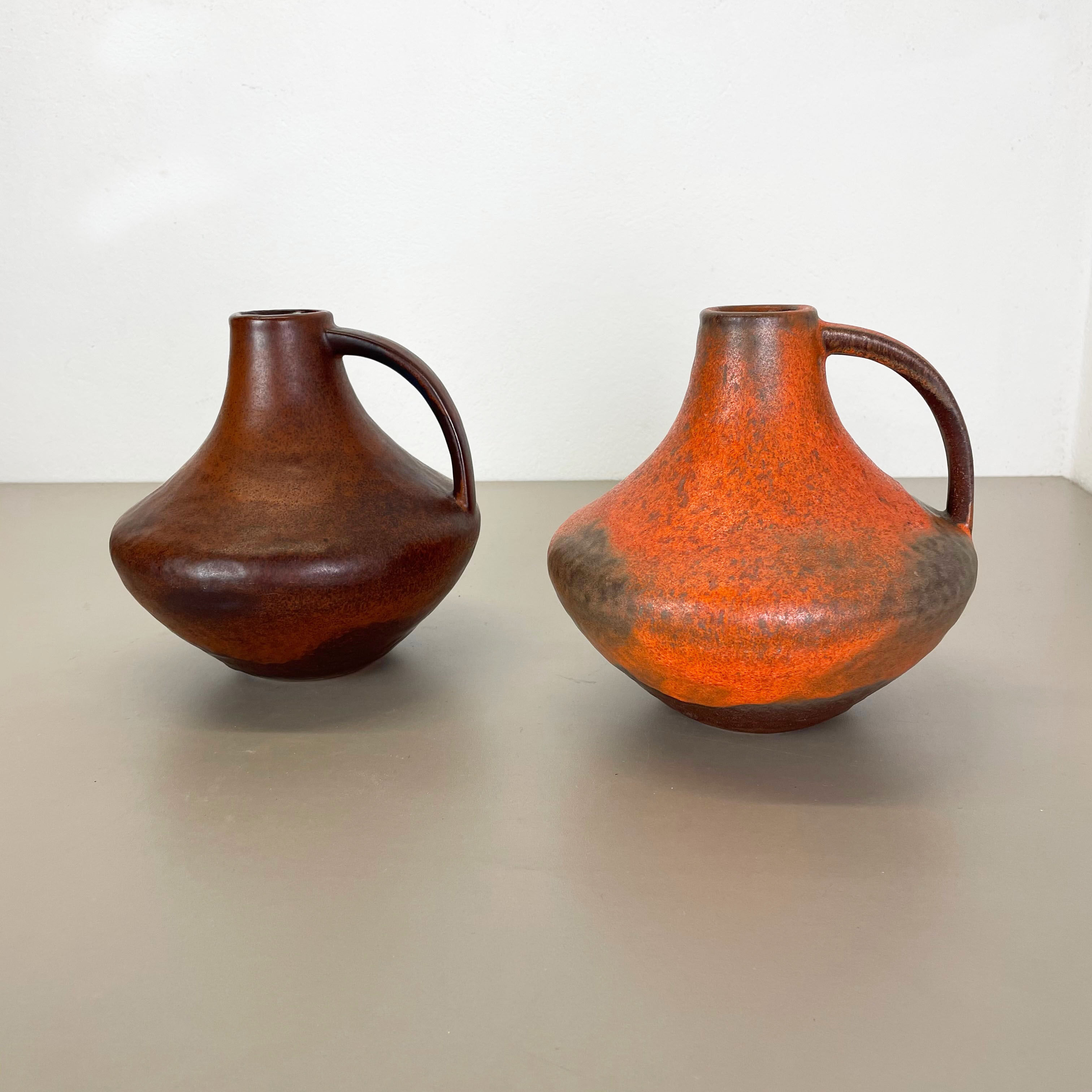 Set of 2 Fat Lava Pottery Vases Heinz Siery Carstens Tönnieshof, Germany, 1970s