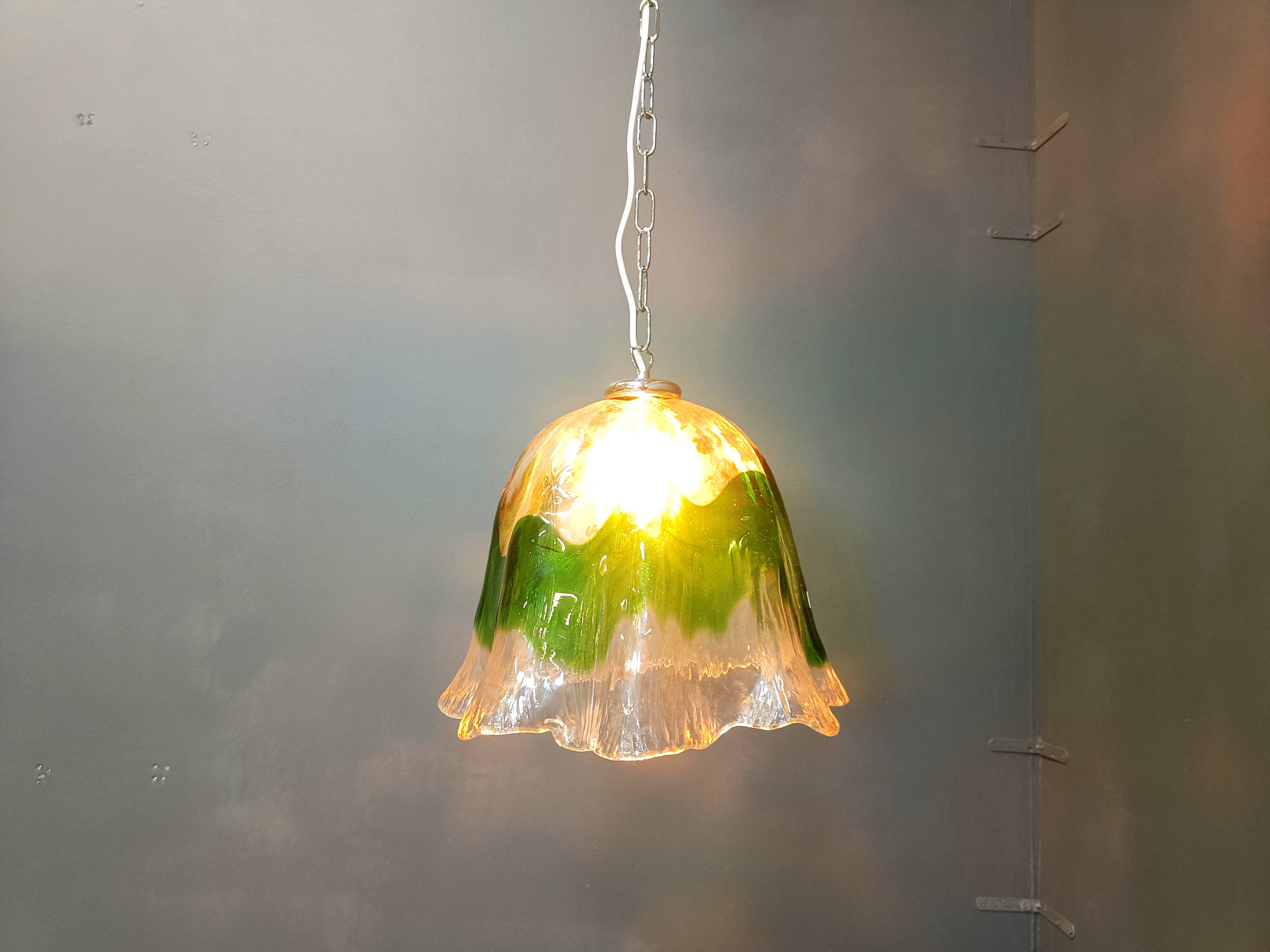 Vintage murano glass pendant light, for Mazzega, 1960s
