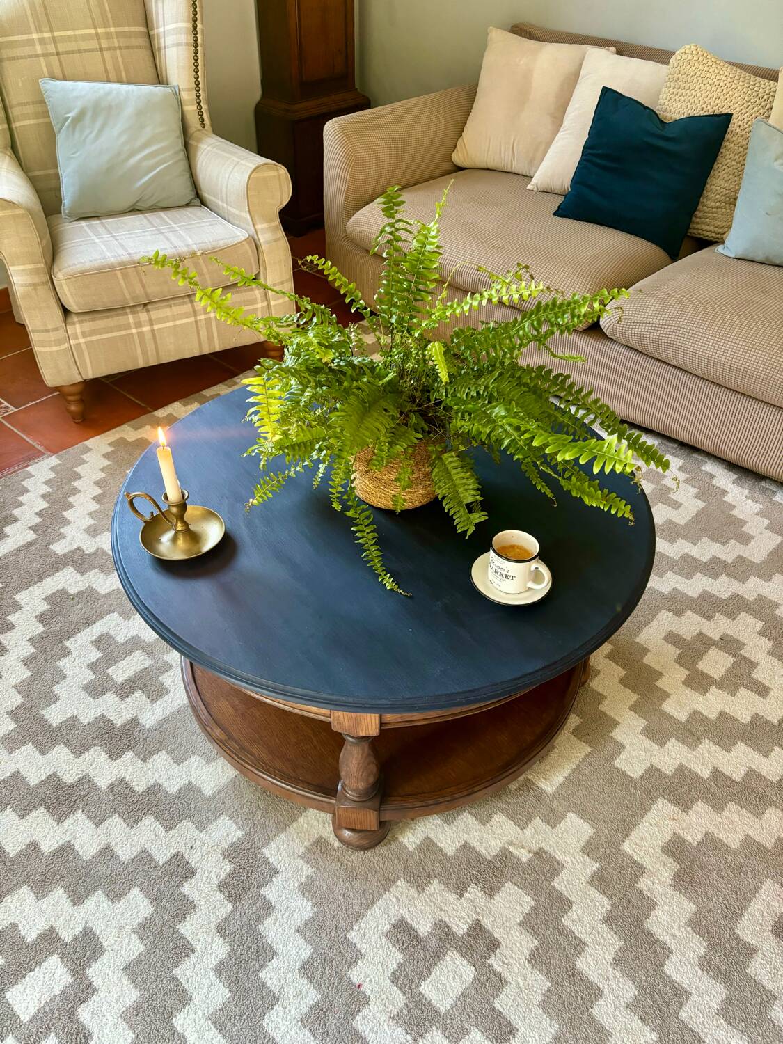 Table basse ronde en bois massif