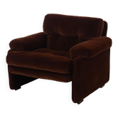 Fauteuil marron Coronado, design italien, années 1960, fabricant : B&B Italia, d