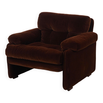 Brown armchair Coronado, Italian design, 1960s, manufacturer: B&B Italia, d