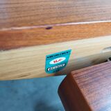 Vintage baumann round scandinavian table extendable a system