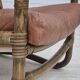 1970s, Scandinavian armchair, original very good condition, bamboo, leather.