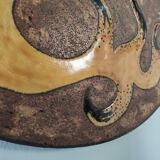 Enamel mirror on Volvic lava by Jacques Avier, 1980s