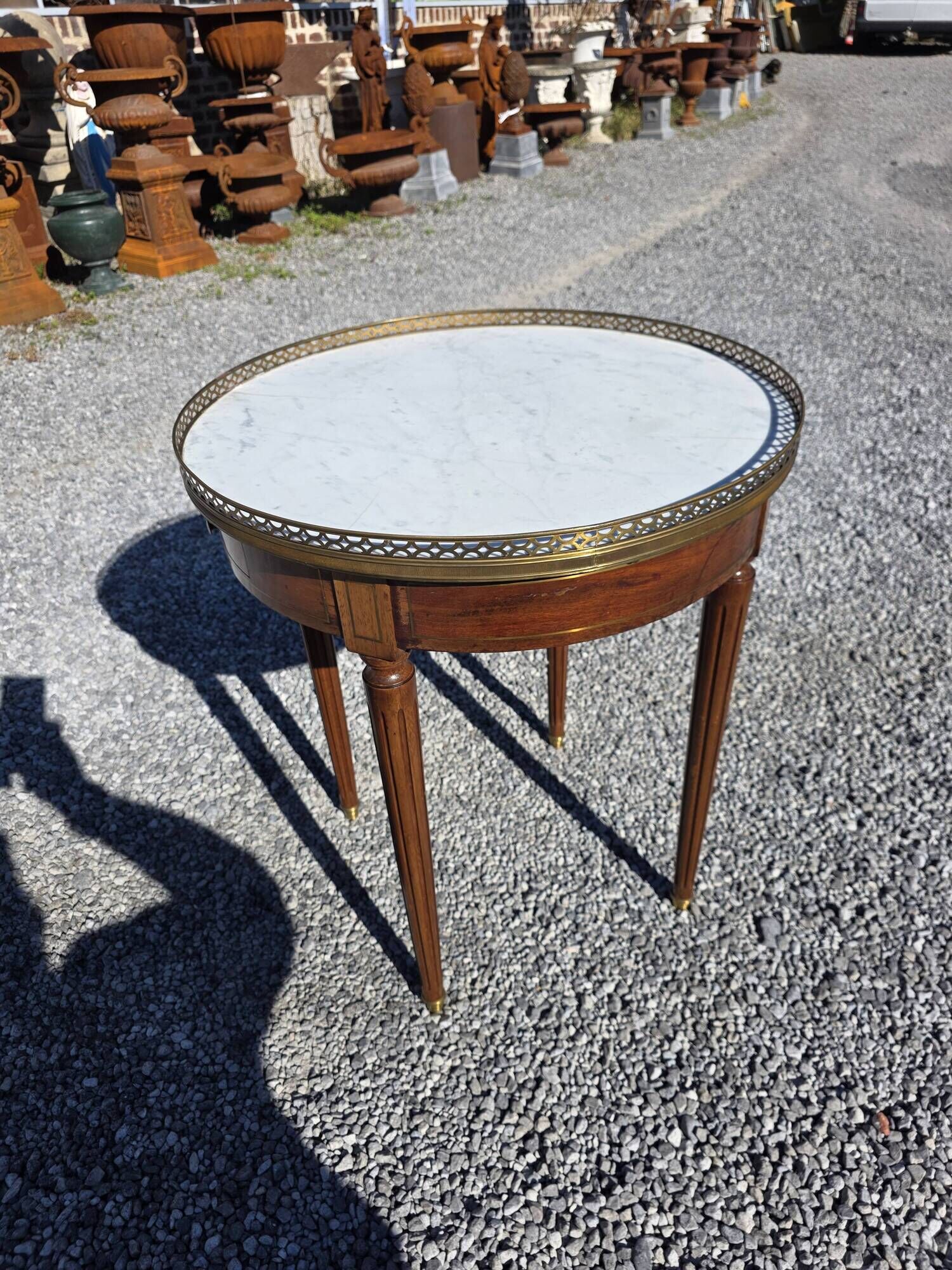 Louis XVI style bouillotte table in mahogany