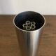 Space Age 1970s brushed steel flower vase