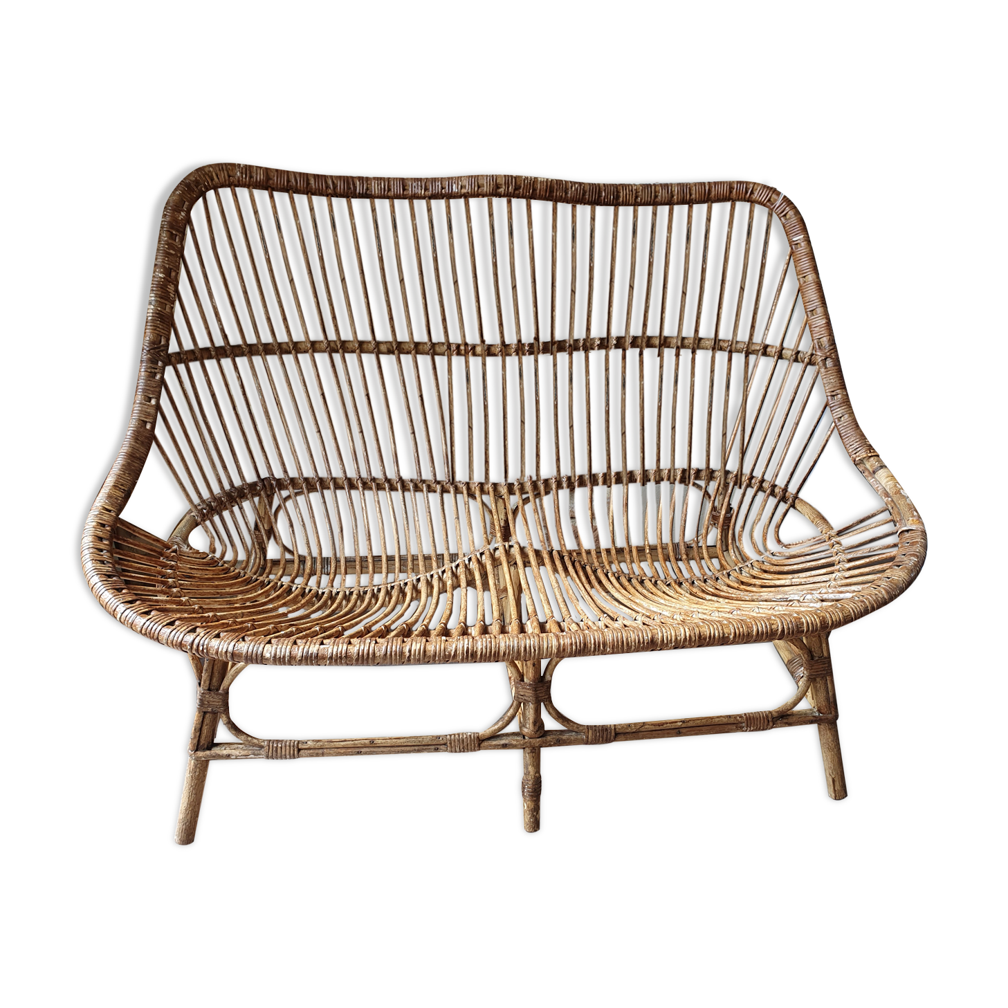 Rattan bench