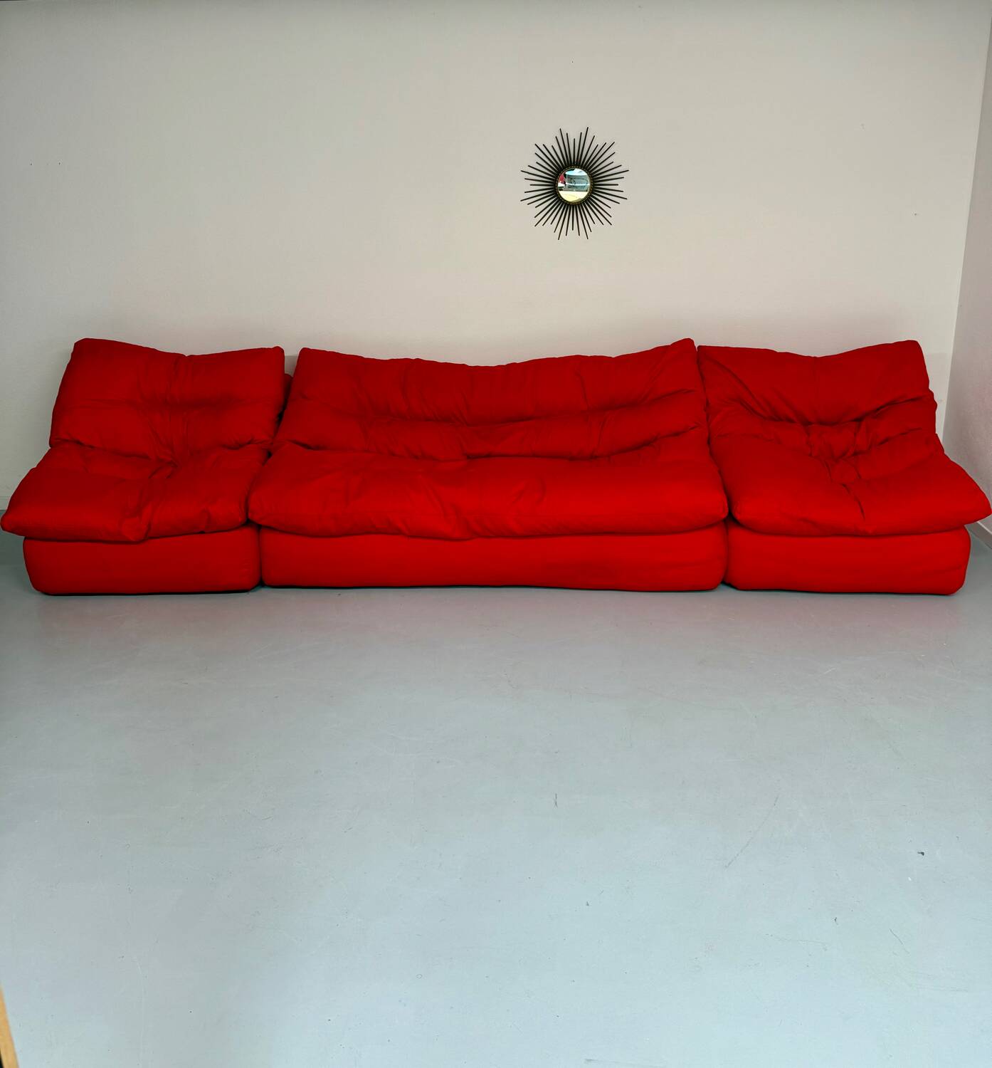 Living room sofa and 2 armchairs French design Steiner 70s vintage fabric