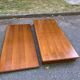 Round extendable dining table Louis XVI in cherry wood from the 1960s.
