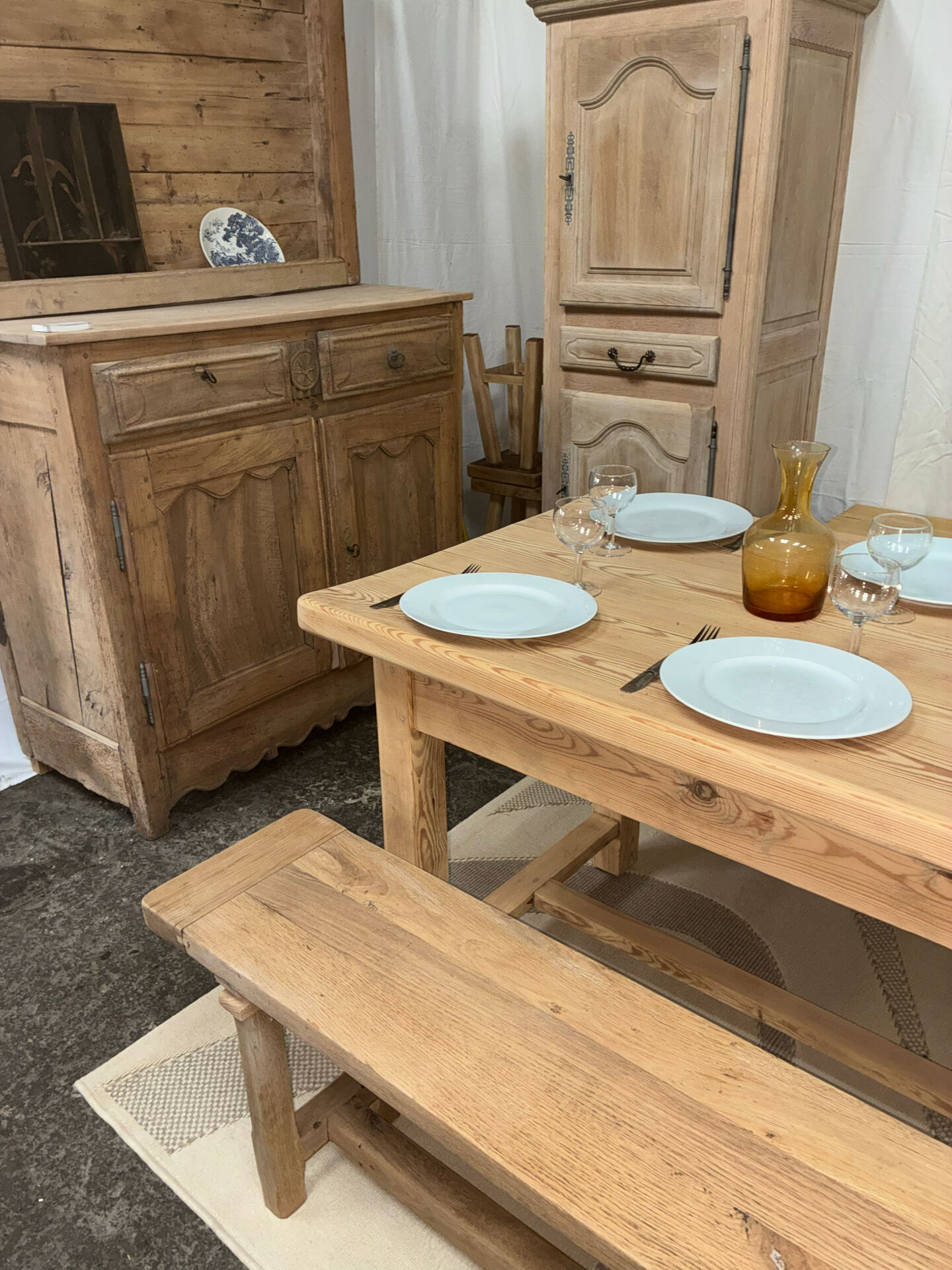 Table de ferme en pin massif