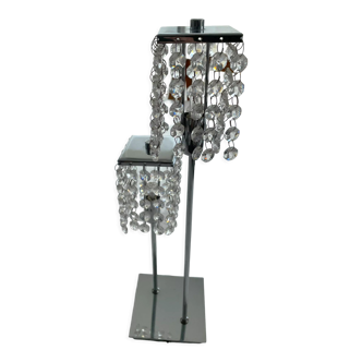 Bedside lamp with crystal effect taste buds chrome feet