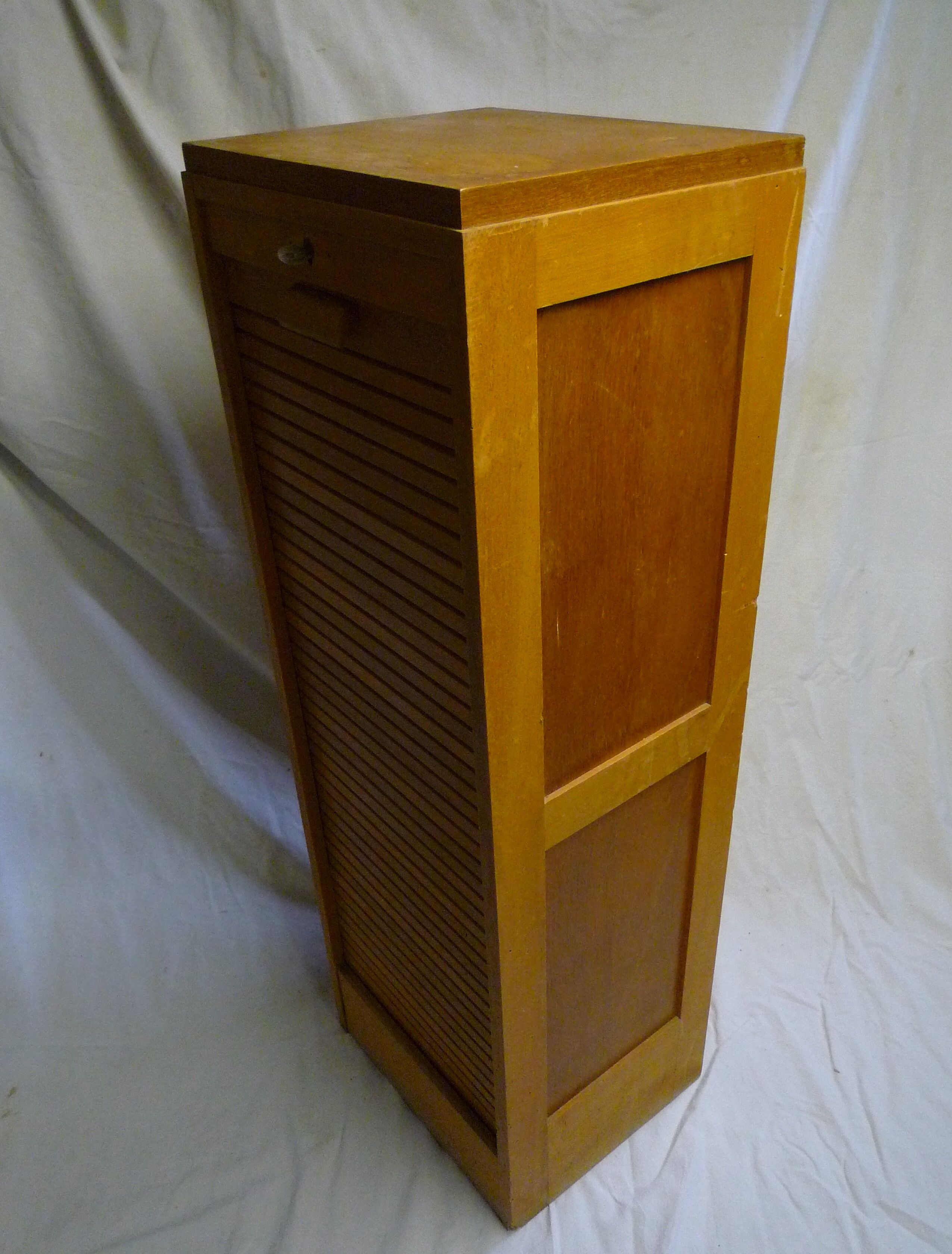Vintage sliding curtain binder cabinet 60s