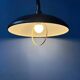 Black oval metal pendant Mid-Century