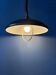Suspension ovale noire en métal Mid-Century