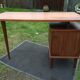 Vintage teak desk with 5 feet compass and 3 drawers