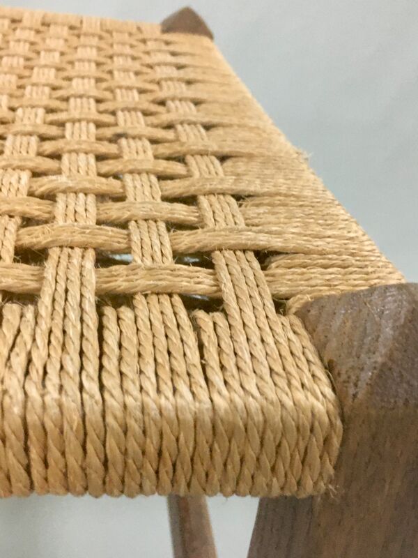 Tabouret Art & crafts chêne et corde