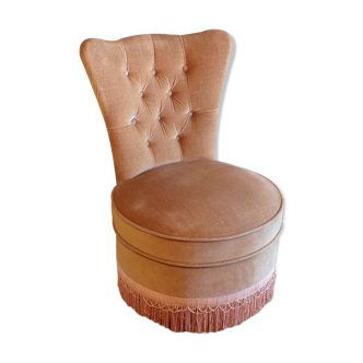 Fauteuil crapaud vieux rose